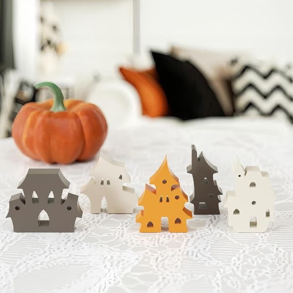 Halloween sjokoladeform, 5 hulrom, enkel utløsning, slottstema (J)