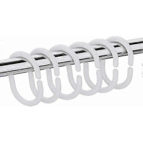 svarte C-formede dusjforhengringer for solid dusjstang i plast