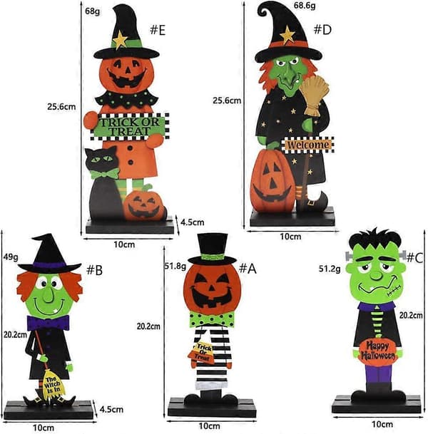 Spökhus Träpumpa Ornament Häxa Man 1 Styck