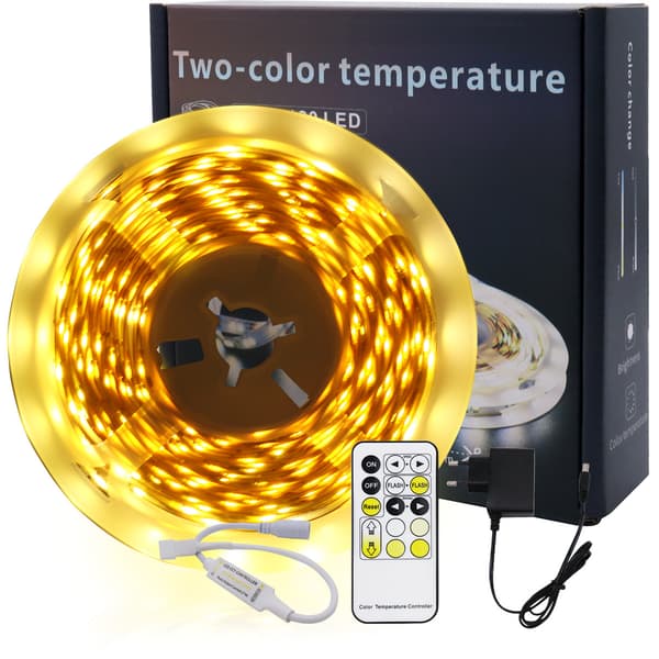 LED-strips Varmhvite LED-lys, med fjernkontroll (3 meter)