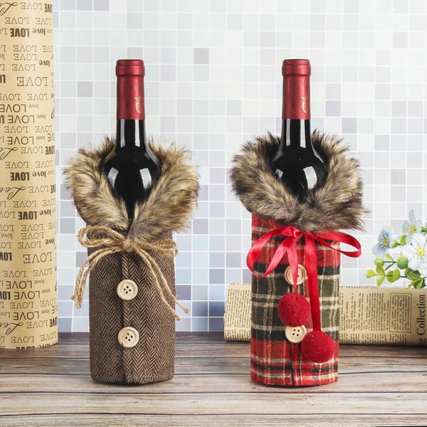 4-pack vinflaskfodral - Presentförpackning för vinflaskor - Presentförpackning - Presentpåse - Vingåva - Presentpåse - Vinpåse - Vin B