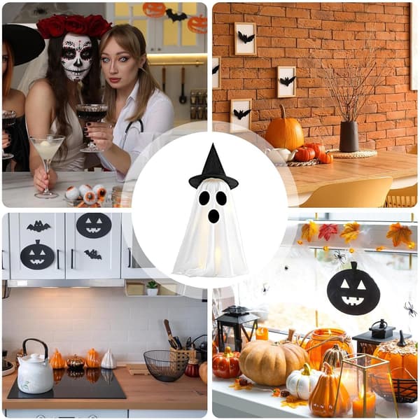 Halloween havepynt med lysende spøgelser, udendørs havepynt (J)