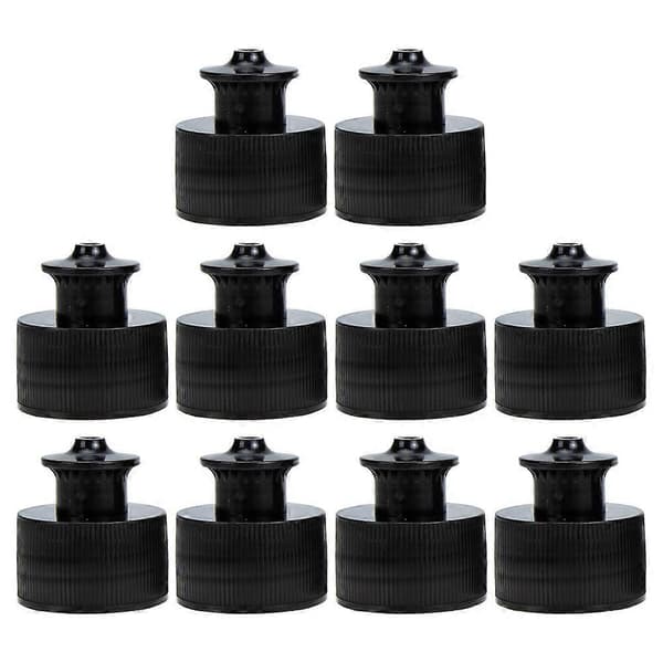10 st sportflaskor ersättningslock Push Pull Lock vattenflaska ersättningslock (FMY)[J] Black