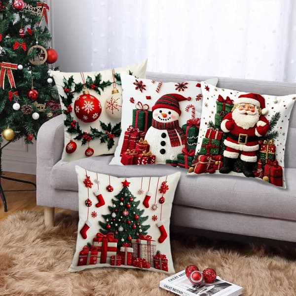 Festliga julkuddfodral set om 4 45x45cm (JJ)