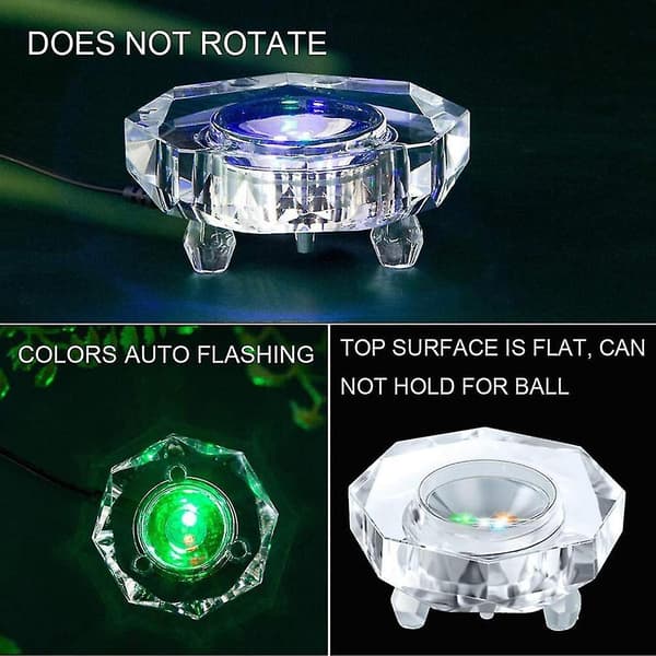 Flerfarget Krystall LED Sokkellys med Auto Blinkende Effekt