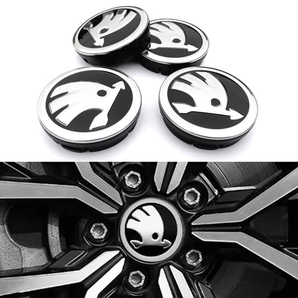 4 kpl - Skoda Keskikupit / Pyörän Navan Merkit - Auto