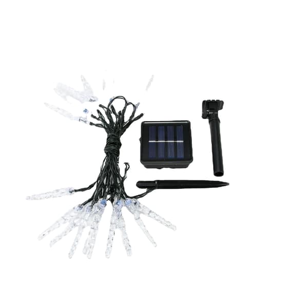 meter 20 lys (8 funksjoner solenergi), varmhvit LED isdråpe