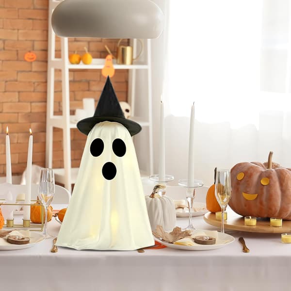 Halloween havepynt med lysende spøgelser, udendørs havepynt (J)