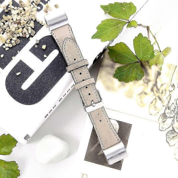 Til Fitbit Charge 2 Ægte Læder Urrem Erstatningsarmbånd - Kaffe [jkw][J] Multicolor Beige