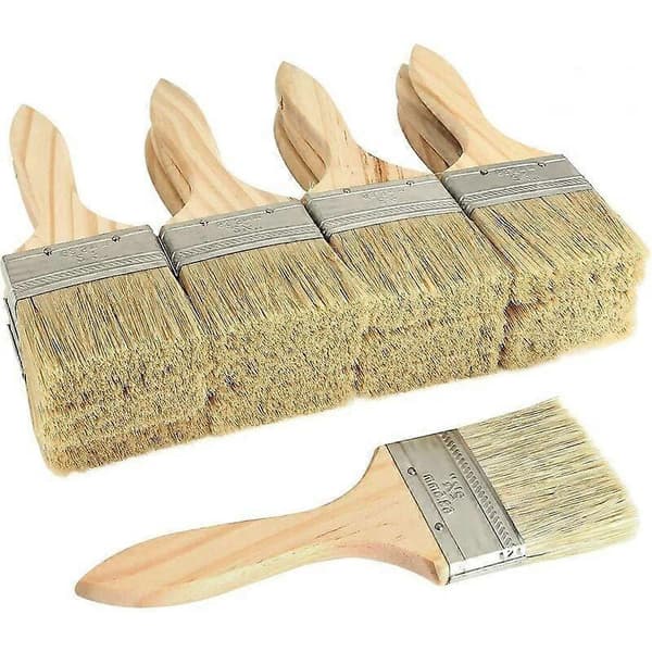 12-pack professionella målarpenslar, platta målarpenslar med trähandtag