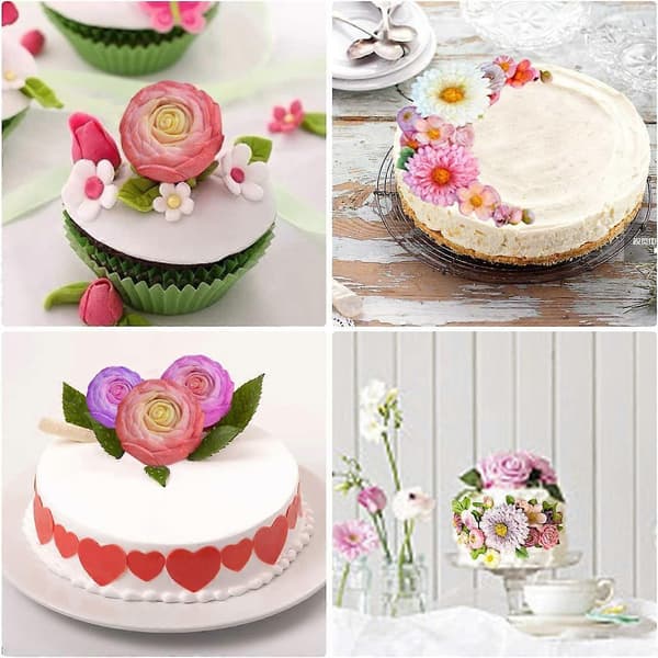 Blomst- og bladfondantform for kakedekorasjon, krysantemum, roser silikon godteriform, cupcake-topper, polymer[J]