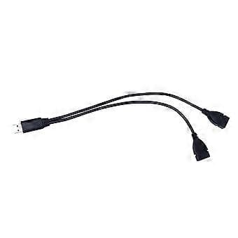 USB 2.0 A Strømforsterker Forlengelseskabel, 32cm, 1M til 2F