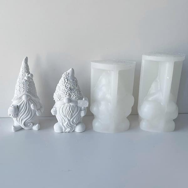 Ansiktslös Tomteform Jul Ljusform Jultomte Tomte Dvärg Silikon Aromaterapi Tvålform för DIY Hantverk[J] A