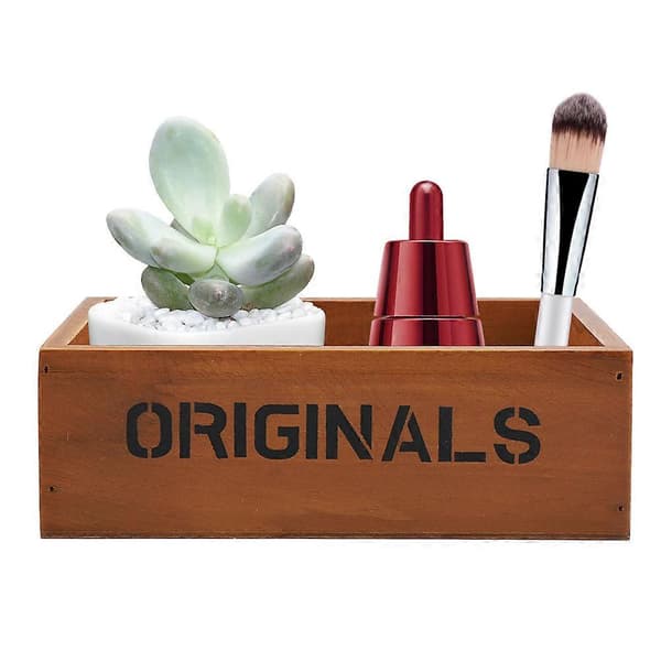 Opbevaringsboks i træ til sukkulenter, organizer til potteplanter, makeup og studieartikler (træ)