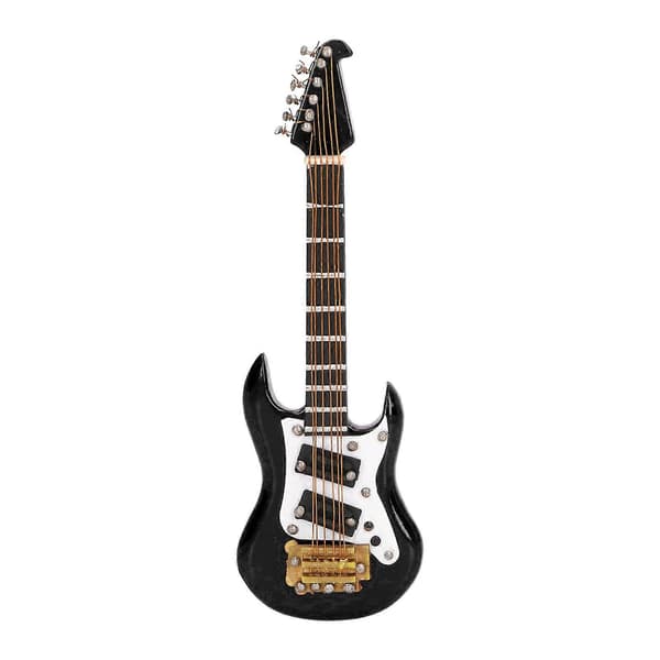 Miniatyr Elektrisk Gitarr Kylskåpsmagnet Utsökt Hantverk Resin Gitarrformad Kylskåpsmagnet Svart