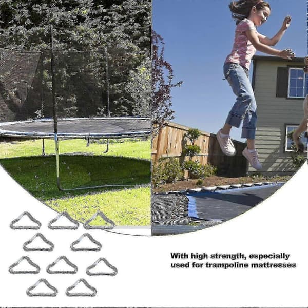 20 stk. trekantede ringe i rustfrit stål V-ringe kompatible med trampolin reservedele trampolinmåtte håndværk [jkw][J]