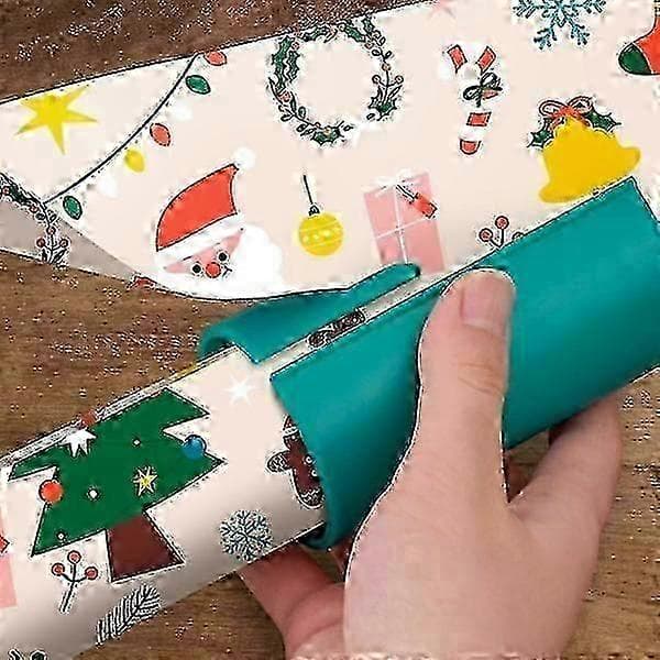 4-pakning bærbar innpakningspapirkutter, rullekutter for gaveinnpakning jul