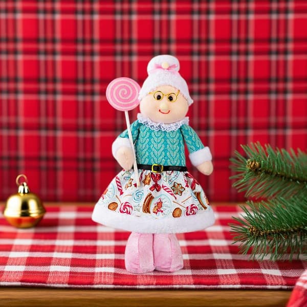 Nisse julepynt, rosa nissefigurer, søt dekorasjon (J)