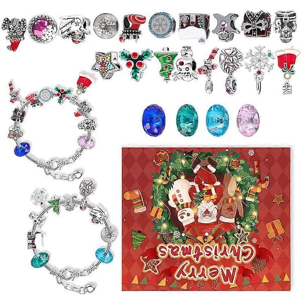 Barnarmbandstillverkningssats Presentförpackning DIY Hantverk Konst Julklapp Julstrumpa för flickor Barn Typ 2[J]