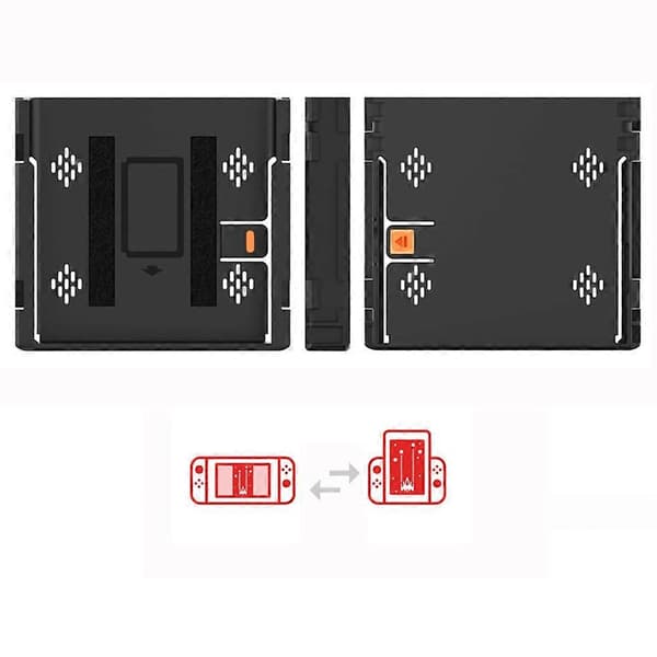 Grip Flip Vertikalt Fäste för NS OLED/Switch Spelkonsol Joystick Controller Hållare Stativ för Nintendo Switch[J] Black