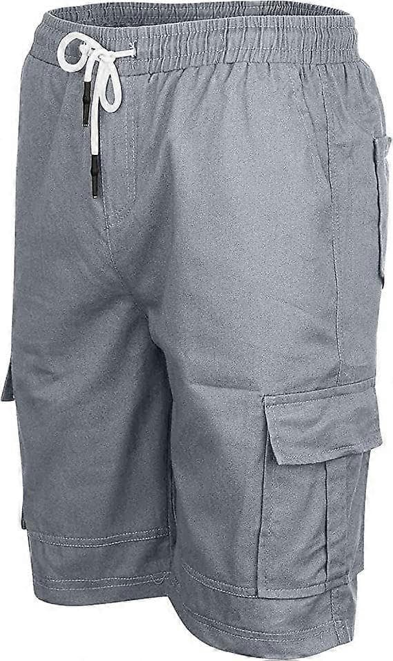 Cargo-shorts til mænd, afslappede sommer-shorts til mænd, afslappede patchwork-lommer, overalls, sports-værktøjsshorts [J]
