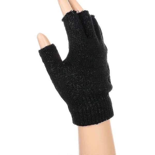 Hansker votter strikket fingerløse høst/vinter utendørs stretch elastisk varme halv finger