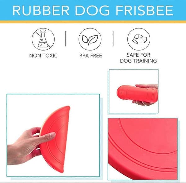 Frisbeer for hunder, røde kasteleker slitesterk gummi for de fleste størrelser hundevalper 7 tommer