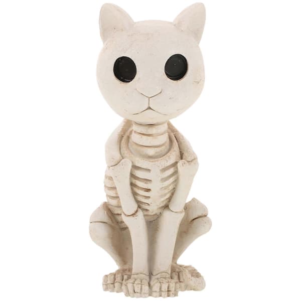 Halloween Kat Skelet Figur 13.5x7x5.5cm Bordpynt
