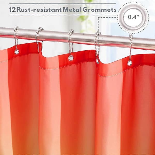 Långt Vattentätt Duschdraperi Mögelsäkert Regnbågsfärgat Polyester