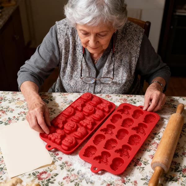 Julgodisform, 15-håls non-stick-bricka, silikonform, högtemperaturbeständig (J)