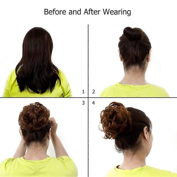 QTHQTFL 2st Messy Bun Hårstycke Scrunchie Hårknut Hårstycken för Kvinnor Flickor Elastiskt Gummiband Lockigt Vågigt Syntetiskt Hårknut Scrunchie[J]
