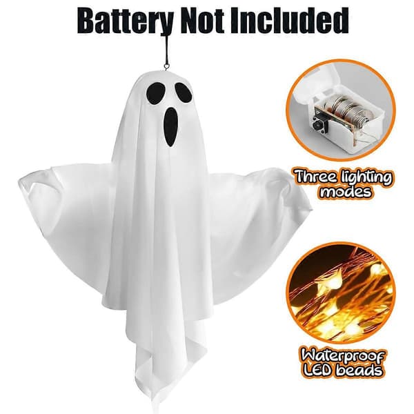 Halloween Spøgelsesdekoration 2 STK LED-belysning