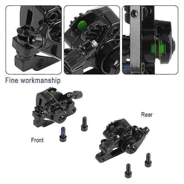 För Kugoo KuKirin G2 Pro/G2 Max Elscooter Fram & Bak Skivbroms Skivbromsok Bromsbas Tillbehör[J] Black