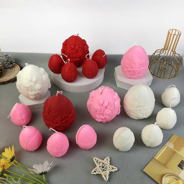 Påskeæg Silikoneform DIY Vokslysforme Aromaterapi Støbeform Håndlavede Festlige Lysforme Ornament[J] 2