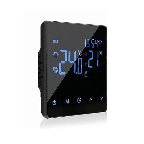 Gasvarmetermostat, programmerbar rumtermostat, vægtemperaturregulator med digital 3a, blå bogstaver med sort [XR][J]