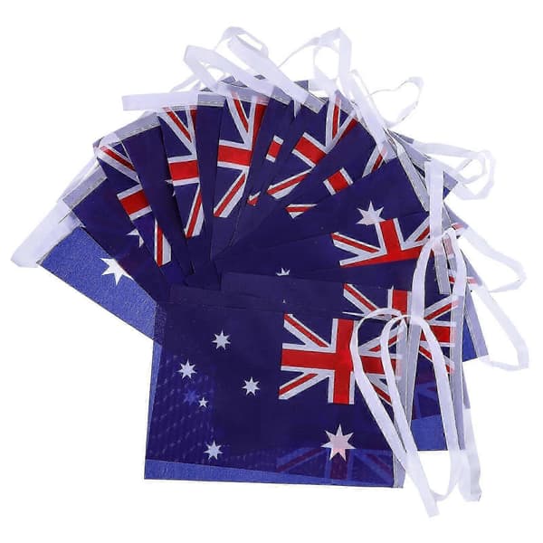 1 sett australsk flaggbunting australsk dag festdekorasjon australsk flagg hengende banner[J] 22x15cm