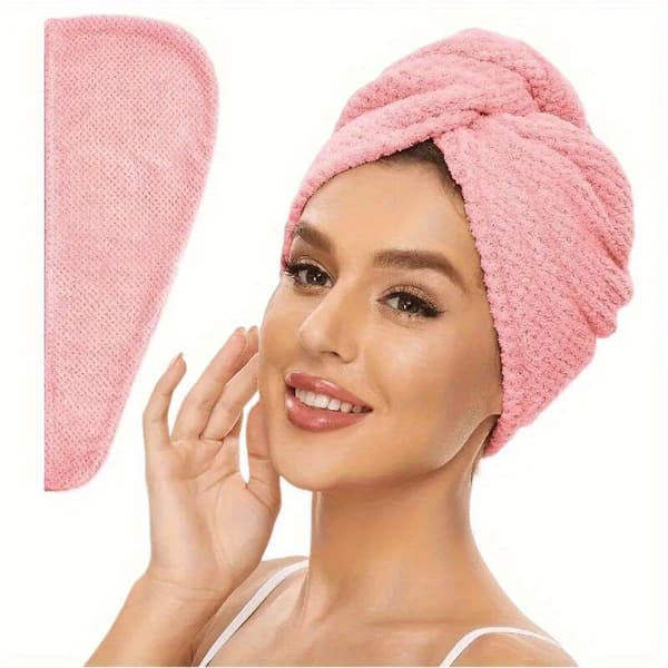 Mikrofiber Hårhåndklæde – Superabsorberende & Blødt Hårtørrerhåndklæde, Hurtigtørrende & Frizzreducerende white 2 piece