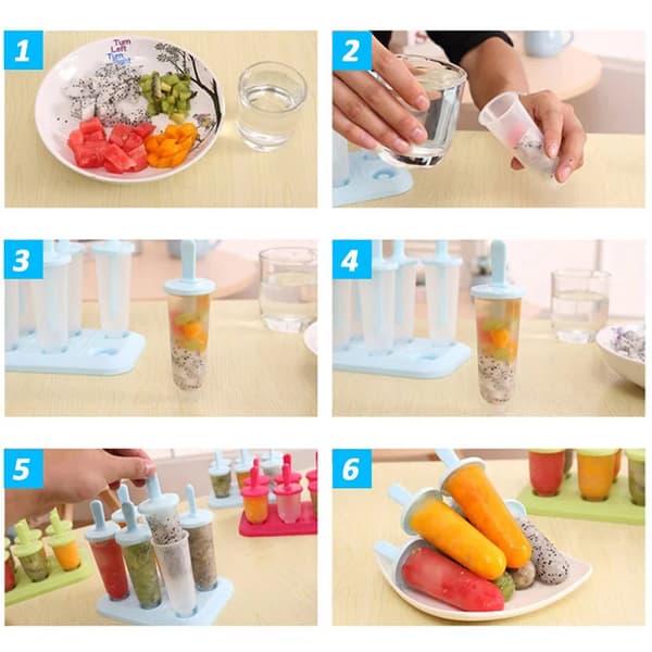 Popsicle Isform DIY Ispindeforme med Pind Genanvendelig Plastik Ispindeformningsmaskine