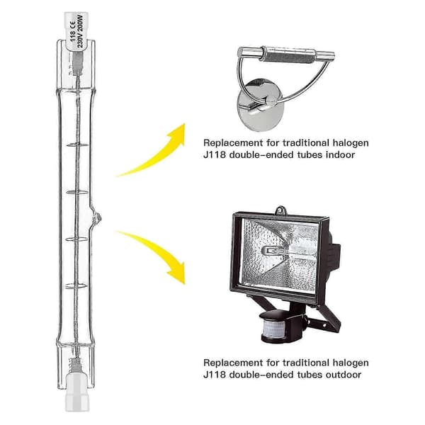 R7s Halogenpære 200W 230V 118mm 10-pak Dæmpbar