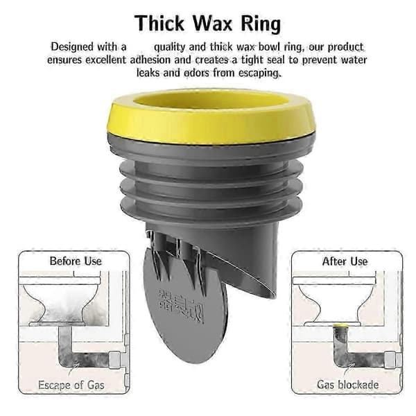 Toalettflänsar Vaxringar med backventilpropp - Tjock vaxskålring passar 3,2-4 tums avloppsrör Enkel installation