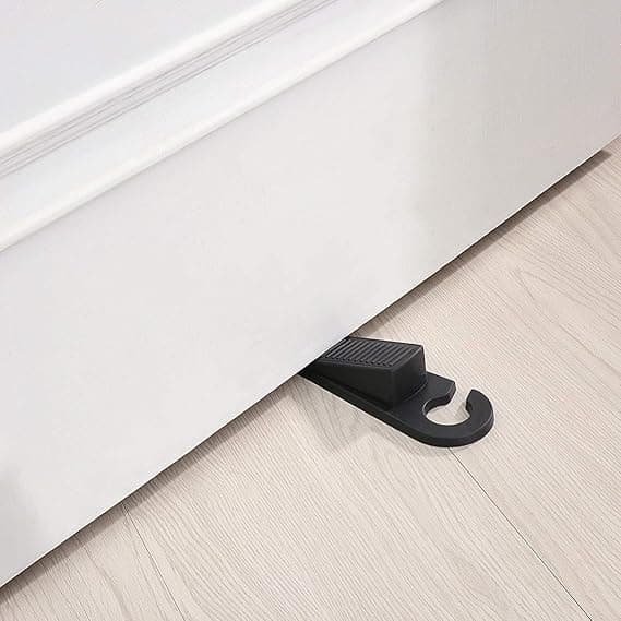 6 svarta dörrstoppar, halkfria dörrstoppar, tysta dörrstoppar