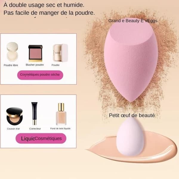 Makeup Svampesæt - Beauty Blender - 14 Stykker - Pink - Opbevaringspose - Alsidig