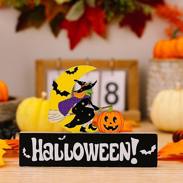 Halloween-prydnader i trä, modell C-set