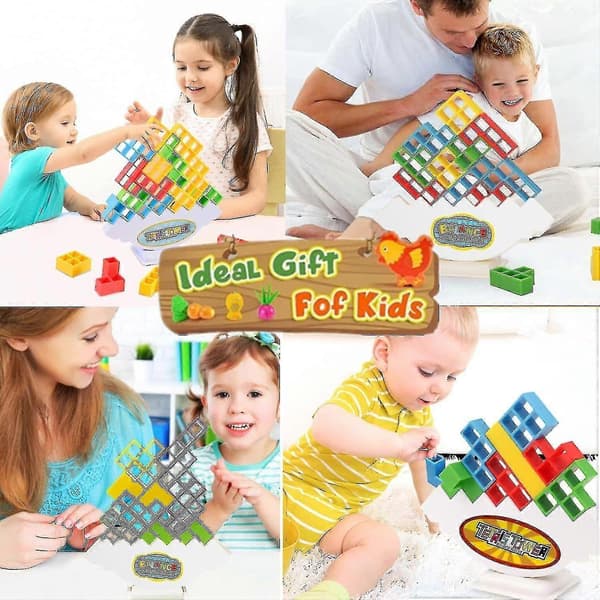 Tetra Tower nce Stacking Blocks Game, Brädspel för 2 spelare + familj, 64 st[J]