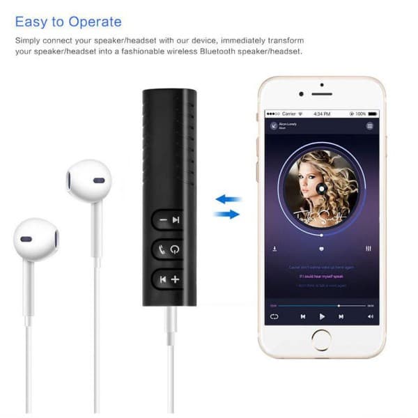 Trådløs Bluetooth 5.0 Mottaker Sender Adapter 3.5mm Jack