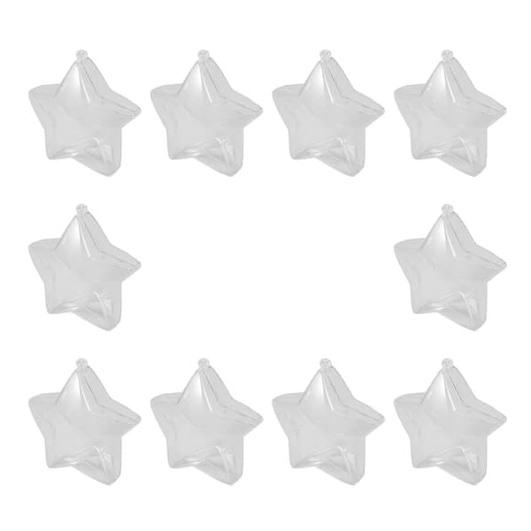 50 sett 80 mm DIY fyllbare kuler Klare plastpyntkuler Juletrepynt Julekule Festutstyr (Stjerneformet) Clear