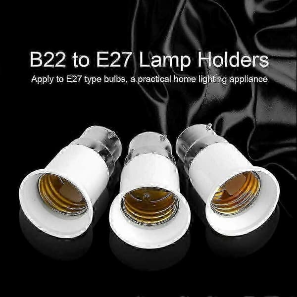 B22 til E27 lyspæreadapter B22 til Edison-skrue E27 lampekonverterholder lyssokkeladapter lampeholder belysningsdeler 1pcs