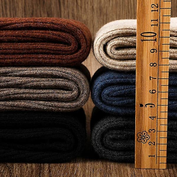 Herrstrumpor i merinoull Extra tjocka varma vandringsstrumpor Vintervarma kängor Tunga mjuka light brown