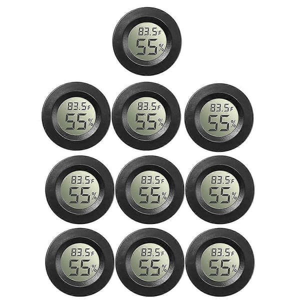 Mini 10-pakning digitalt hygrometer termometer for drivhus, babyrom, reptilinkubator