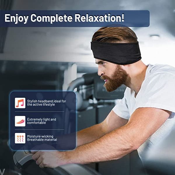 Bluetooth Sportshörlurar Sömnmask Trådlösa Hörlurar Bluetooth 5.0 Sovhörlurar (Svart)